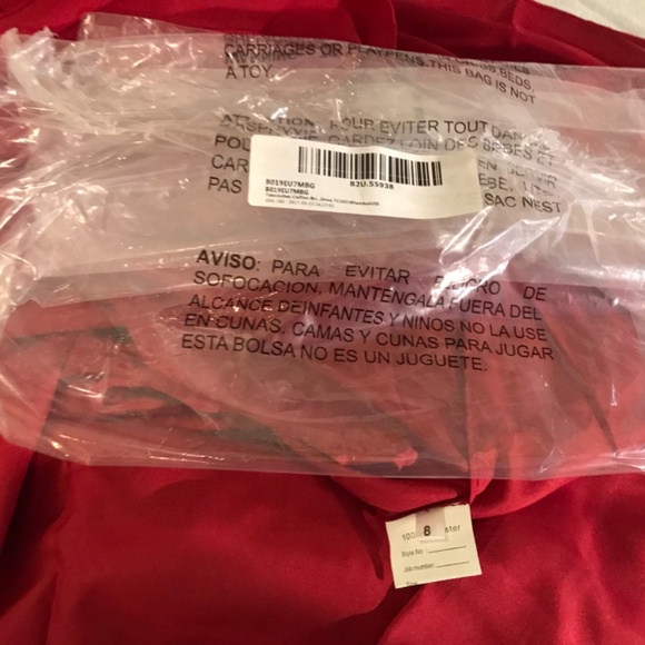 Short Red chiffon Cocktail party dress - Picture 6 of 7